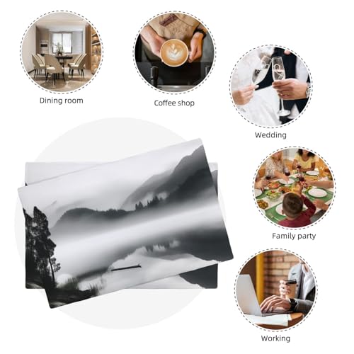Sets de table en lin synthétique 45,7x30,5 cm pour table de cuisine