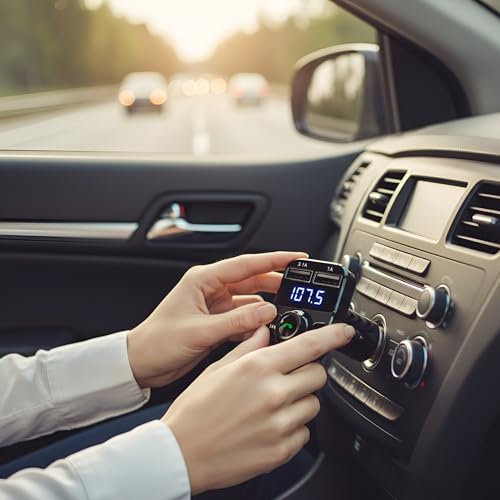 Image of X8 Car Bluetooth FM Transmitter with Hands-Free Calling | Wireless Stereo Music Player with TF Card & AUX Support | Dual USB Mobile Charger Car Kit Compatible with All Smartphones
