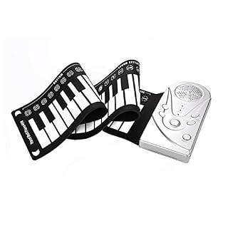 Tissting Rolling Up Piano Portable Pliable 49 Touches Clavier éLectronique Haut Parleur IntéGré DéMonstration Song Hand Roll Piano(Argent) - Les Beatles, Paul McCartney, John Lennon, RIngo Starr, George Harrison