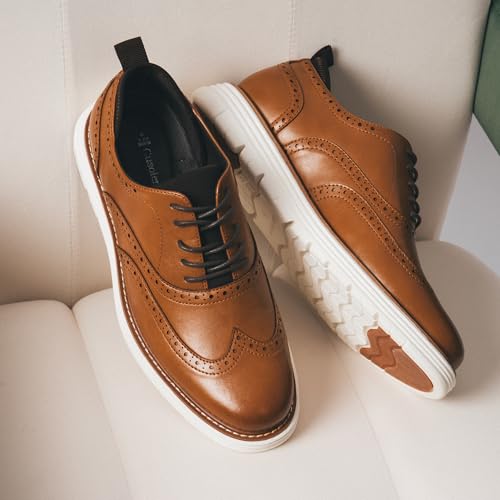 Dress Shoes for Men Sporty Oxfords Dress Sneakers Comfortable Brogue Wingtip Business Casual Shoes, Non Slip Rubber EVA Outsole4