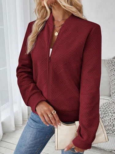 Chic Burgundy Casual Knit Jacket: Your Go-To for Fall and Winter Adventures! - Image 6