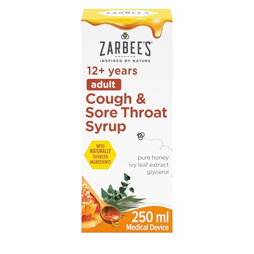Zarbees Adult Cough & Sore Throat Syrup Honey-Based 250ml