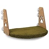 SANDWATCH Katzenbett -Hundebett -Fensterbett mit Saugnapf-Fensterplatz -Fensterbett für Katzen und Hunde - Sonnenbad Fensterliegeplatz - maximales Gewicht von bis zu 10 kg -Fensterliegeplatz (Grün)