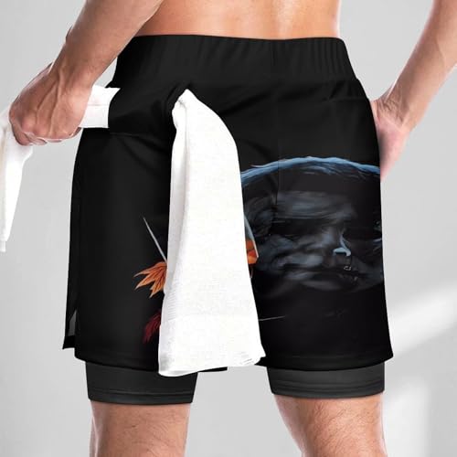 Men's Beach Pants Halloween Michael Myers Summer Board Shorts with Pockets Beach Shorts Bathing Suits for Men3