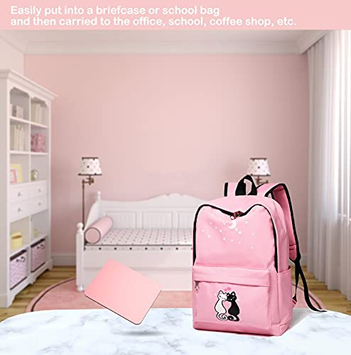 Audimi ミニマウスパッド 15 x 20 cm 小型マウスパッド ノートパソコン ワイヤレスマウス ホームオフィス 旅行用 ポータブル 洗濯可能 (ピンク)