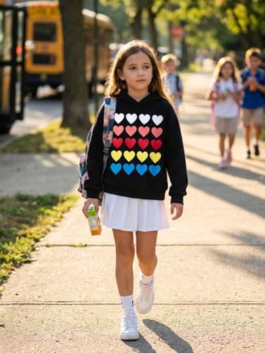 Image of WELAKEN Sweatshirts for Girls Toddler & Kids II Little Girl's Pullover Tops Sweaters & Hoodies,Heart