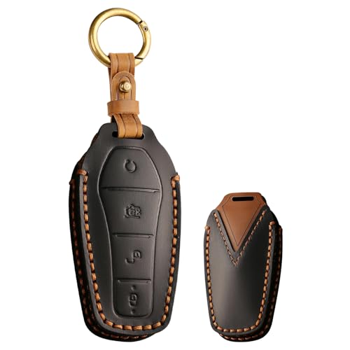 Étui clé BYD Han Ev cuir porte-clés voiture Tang Dm housse protection 4 boutons