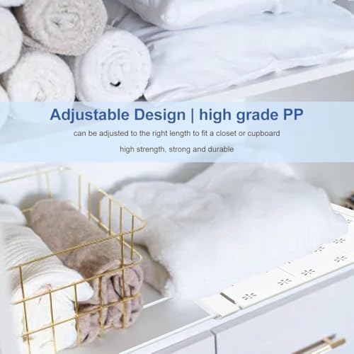 Estante expandible para armario divisor ajustable versátil de 42 cm de ancho 4