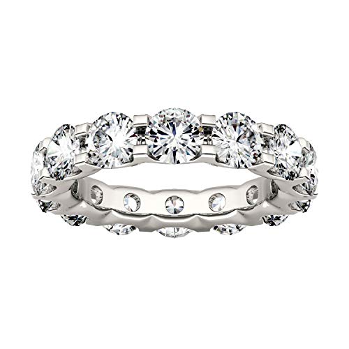 14K White Gold 4.5mm Moissanite by Charles & Colvard Eternity Band -size 8, 4.62cttw DEW