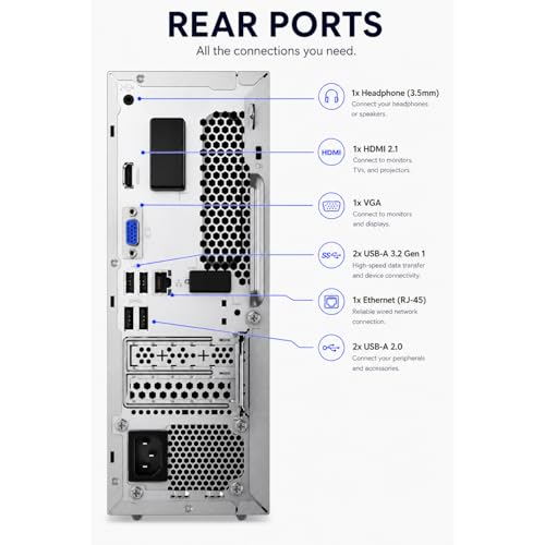 Image of Lenovo IdeaCentre Business Desktop, Intel i7-12700K(12 Core, 20 Threads), 16GB DDR5 RAM, 256GB PCIe SSD+1TB HDD, SD-Card Reader, Ultra-Quiet Design, Dual Monitor Support, USB-C, Ethernet, Windows 11