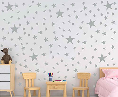 DXLING 174 calcomanías de pared de estrellas de tamaño mixto, decoración del hogar, dormitorio, guardería, calcomanías de pared extraíbles para niños, calcomanías artísticas para bricolaje, color