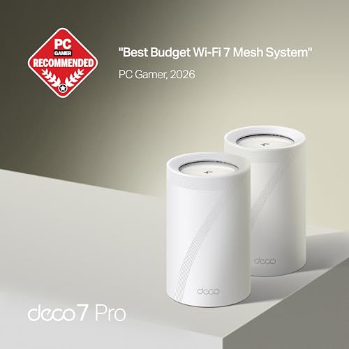 Image of TP-Link Deco 7 Pro BE63 Tri-Band WiFi 7 BE10000 Whole Home Mesh System- 6-Stream 10 Gbps, 4x2.5G Ports Wired Backhaul, 4X Smart Internal Antennas, VPN, HomeShield, Free Expert Support (2-Pack)