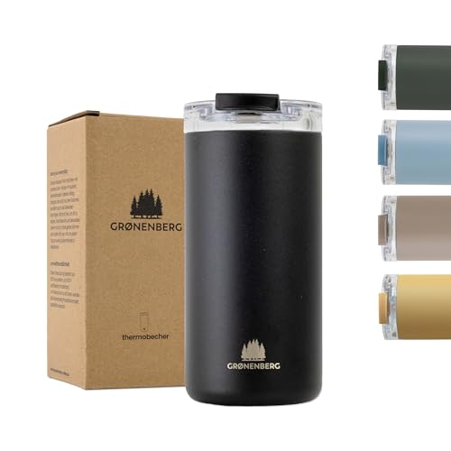 Groenenberg Thermobecher 440 ml | Kaffeebecher to go 100% Auslaufsicher | Hält mind. 4 h warm | Coffee to go Becher aus recyceltem Edelstahl – Ansicht 1