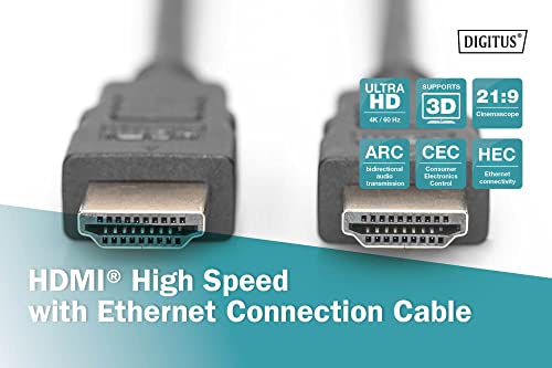 DIGITUS HDMI High Speed aansluitkabel, type A St/St, 2.0m, Ultra HD 60p - vergulde contacten - zwart - Image 7