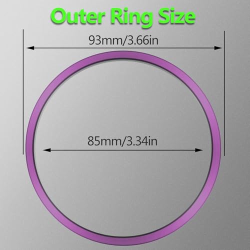 Image of Aluminum Alloy Vent Outer Rings Kit for Toyota Tacoma 2016-2023 (4pcs Purple) - Air Conditioner Vent Trim Rings, Metal Interior Upgrade Accessories
