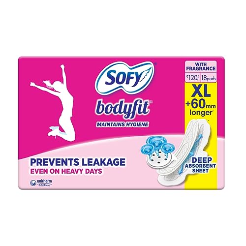 Sofy Bodyfit Pro XL - 290mm | 18 pads | Women Sanitary Pads | Leakage Protection | Long Lasting | Deep Absorption | Centre Thick Fit | Comfy Dry Cover | X-Large