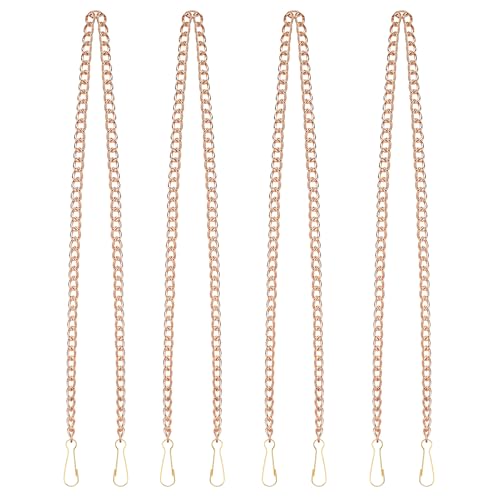Image of SANGLE SOPFFY Stained Glass Window Hanging Chain, 4PC 30 Inch Gold Metal Picture Hanging Chain Sunshine Catcher Stained Glass Window Panels Chains