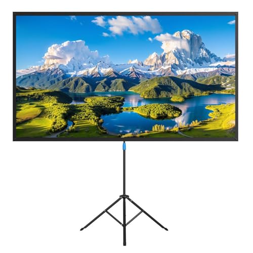 Genérico Pantalla Proyector con Trípode, Pantallas de Proyección Portátiles Antiarrugas para Noches de Cine y Cine en Casa(70inch)
