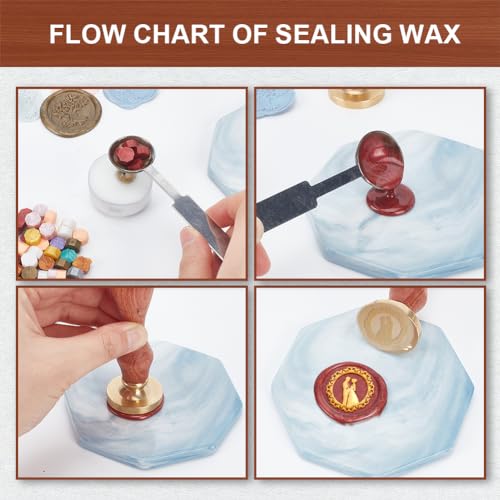 MAYJOYDIY Vintage Wedding Couple Wax Seal Stamp Romantic Bride Groom Sealing Wax Stamp 25mm Removable Brass Stamp Head with Wood Handle for Wedding Invitation Card Envelopes Gift Wrapping Wine Package