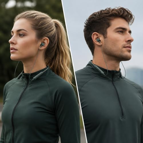 Image of Jesebang Z2 ANC Neckband Earphone Bluetooth with Active Noise Cancellation Fast Charging Deep Bass Magnetic Earbuds Noise Isolation Built-in Mic (Green) 354