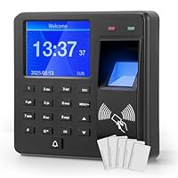 2025 Zeiterfassung für Kleinbetriebe, Stempeluhr Zeiterfassung für Büro, 1000 Fingerabdrücke,Fingerprint Zeiterfassungsgerät mit 5 RFID Karten,Arbeitszeiterfassung für Kleinbetriebe,22 Sprachen