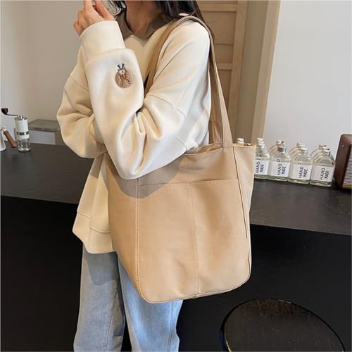 College Student Commuter Tote Bag Canvas Bag Women's Winter Large-capacity Fashion Simple Shoulder Bag3