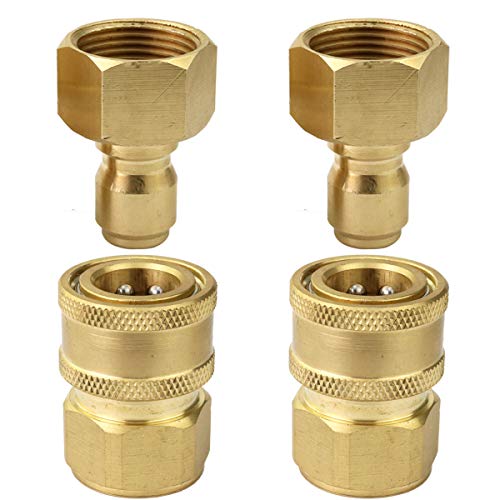 PLG High Pressure Washer Adapter,M22 Female to 3/8" Plug+M22 to 3/8" Coupler