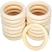 15Pcs Natural Wood Rings, HNYYZL Unfinished Solid Wood Ring Smooth Wooden Ring Without Paint, for Ring Pendant, DIY Connectors, and Jewelry Making, Natural, 2.8 Inch in Diameter