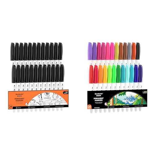 Marqueur indélébile multicolore et noir Shuttle Art pour organiser la maison et personnaliser vos projets