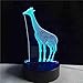 Produktbild Tier Giraffe 3D Usb Led Lampe 7 Farbwechsel Stimmung Nachtlicht Kinder Spielzeug Augen Pflege Warme Schlafzimmer Gadget Requisiten Geschenk