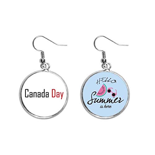 Pendientes de sandía para lucir en el lóbulo durante la fiesta del Día de Canadá