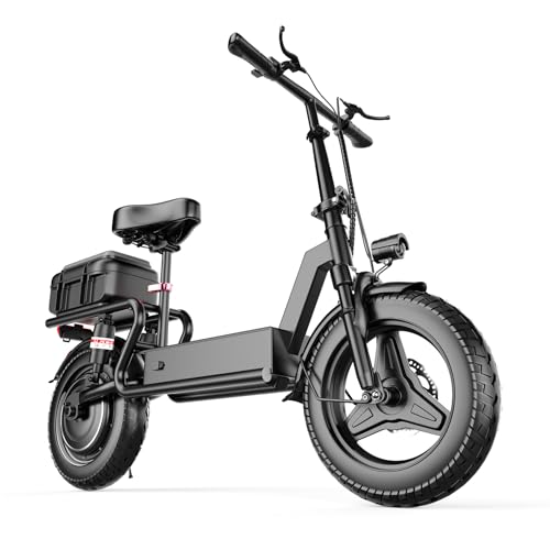 Image of Electric Scooter with Seat for Adults, 1000W Peak Motor, Up to 25 MPH 35 Miles, Multiple Suspension, Bright Light, Sturdy Scooter Frame, 14 inch x 2.125 inch Tires, Provides Comfortable and Safe Ride