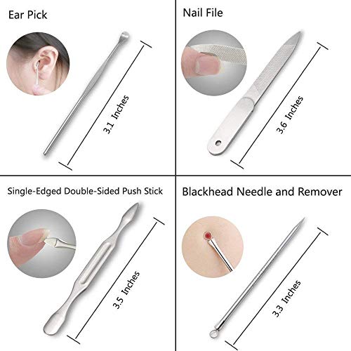 Conjunto de manicure, MUIIGOOD 19 peças kit de pedicure aparadores de unhas, ferramenta de cuidados