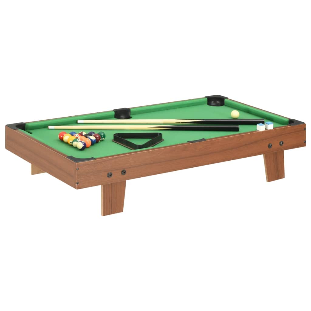 Mobili Mini Tavolo da Biliardo 3 Piedi 92x52x19cm Marrone Verde, Mobili per Casa Interno Esterno Soggiorno Camera da Letto Decorazione da Mobili Camera