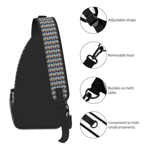 Bolsa de pecho cruzada para mochila de senderismo diaria ligera con estampado 7