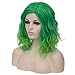 BERON Green Wigs for Women Short Curly Bob Wavy Wig Girls Ombre Green 14