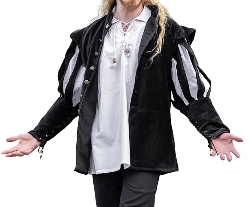 Veste médiévale viking homme Brandolf costume coton pour jeu de rôle et cosplay