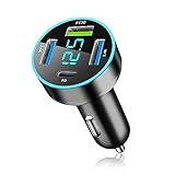 4 Ports Fast Car Charger,[Upgrade Voltmeter Display] PD+QC3.0 Car Charger Adapter for 12-24V Cigarette Lighter Plug,Phone Charger Compatible with iPhone/Android/Samsung/iPad(QC3.0+PD+2.4A+2.4A)