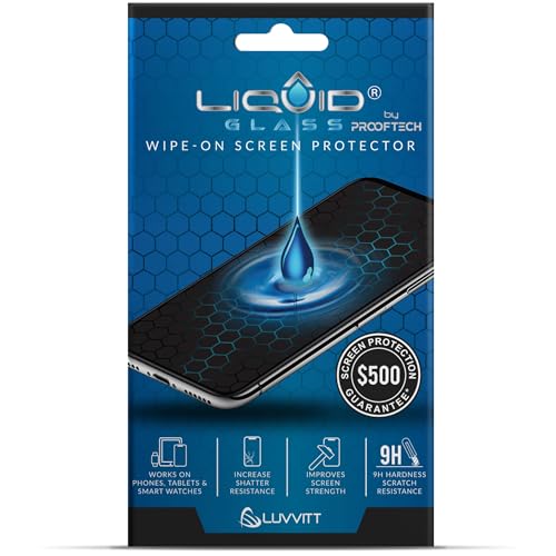 LIQUID GLASS Screen Protector With $500 Coverage | Wipe On Scratch and Shatter Resistant Nano Protection for All Phones Tablets and Smart Watches - Universal Fit (New and Advanced)
