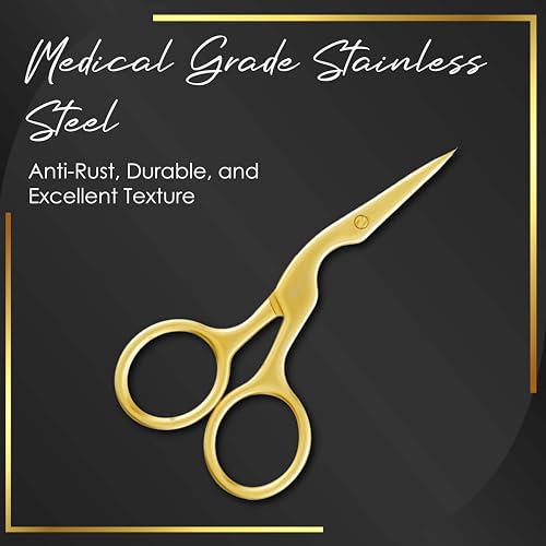 Beauté Secrets Premium Manicure Scissors Multi-purpose Stainless Steel Cuticle Pedicure Beauty Grooming Kit for Nail, Eyebrow, Eyelash, Dry Skin Curved Blade 3.5 inch - Image 5