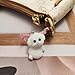 Nalefow Cute Dog Keychain Fuzzy Dog Puppy Decor Keychain Aesthetic Y2K Purse Bag Charm Stylish Dog Pendant Keychains Accessories (White)