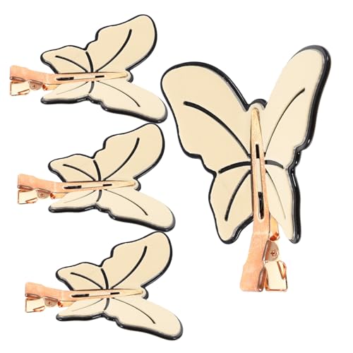 IWOWHERO 4 pièces Lot de Pinces Cheveux en Forme de Papillote Mignonnes pour Filles Petites Barrettes Durables Accessoires Coiffure Polyvalents pour Cheveux Fins Bouclés Tressés et Queue