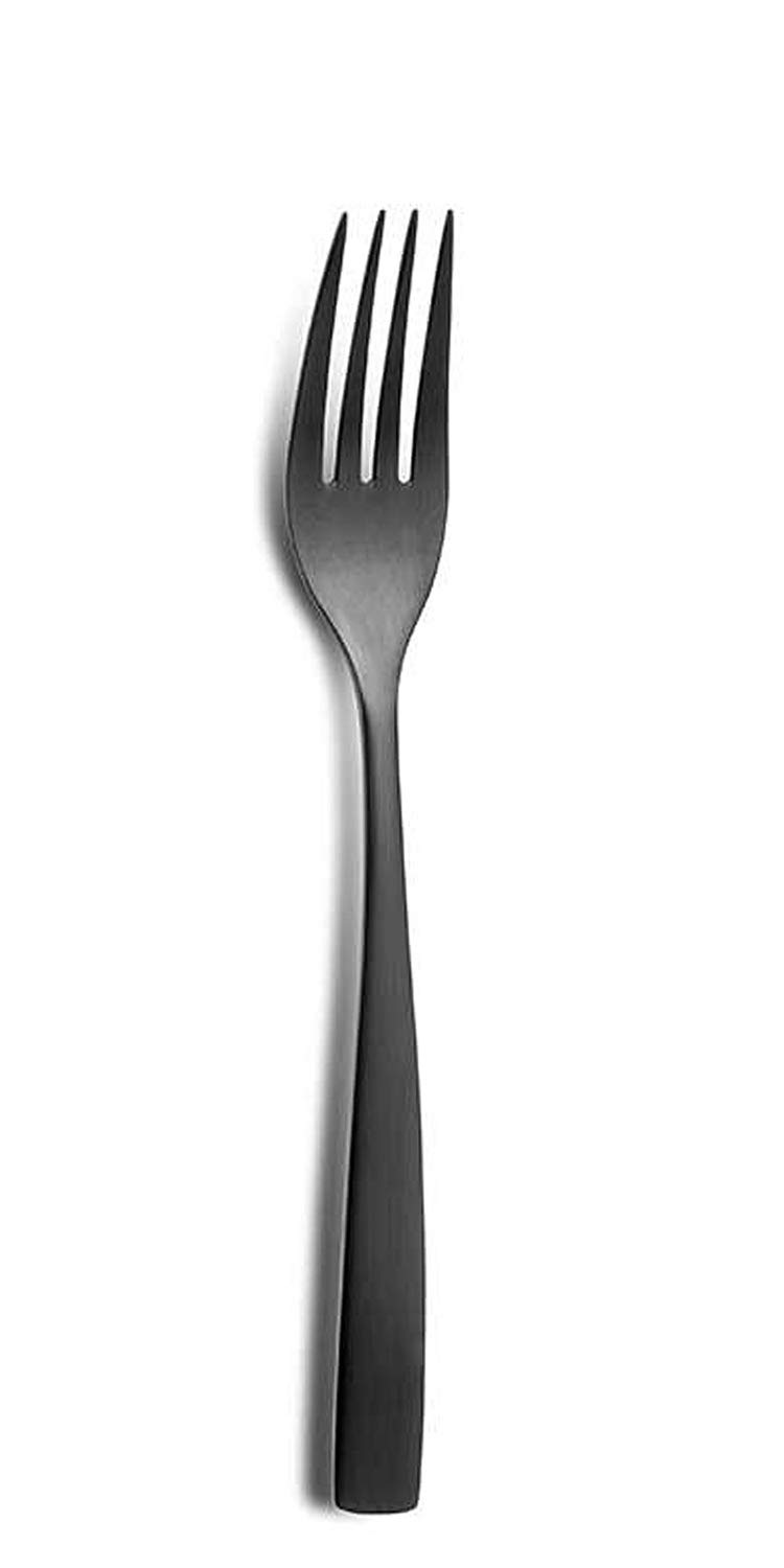 10er SET COMAS 6104 Tafelgabel BARCELONA SCHWARZ Edelstahl 18/10 / PVD-Beschichtung/Black-Finish
