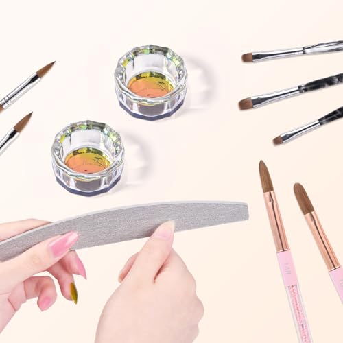 2Pzs Dappen Dish con Tapa para Arte de Uñas Acrílico miniatura 7