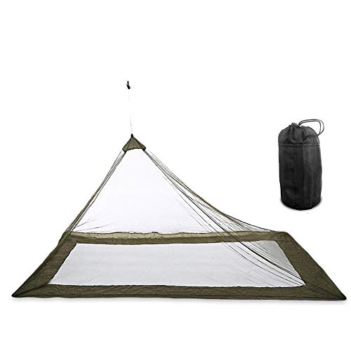 Preisvergleich Produktbild IWILCS Camping Moskitonetz, Triangle Kompaktes und leichtes Moskitonetz, Moskitonetz Reise, Tragbar Insektennetz, für Trekking, Camping, Outdoor, für Einzelbett, Armee Grün