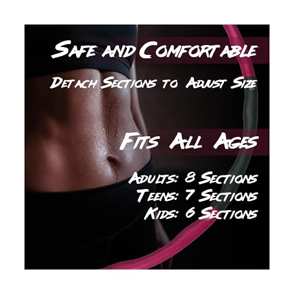 Weighted-Hula-Hoop-for-Adults-Fitness-Hoop-for-Exercise-2lb-8-Section-Detachable-Stainless-Steel-with-Soft-Thicker-Foam-Reduce-Weight-and-Burn-Fat-Soft-Workout-Hoop-Pink-Gray Weighted Hula Hoop for Adults, Fitness Hoop for Exercise-2lb, 8 Section -Detachable with Soft Thicker Foam - Reduce…