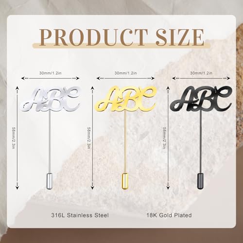 Image of Custom Lapel Pin for Women Men - Name Brooch Pin Personalized Stainless Steel for Wedding Business Party - Gold /Silver /Black Customized Jewelry Gifts