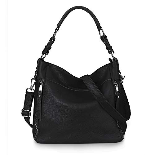 Image of YALUXE Women's Real Leather Shoulder Bags Hobo Handbag Purse Crossbody Bag