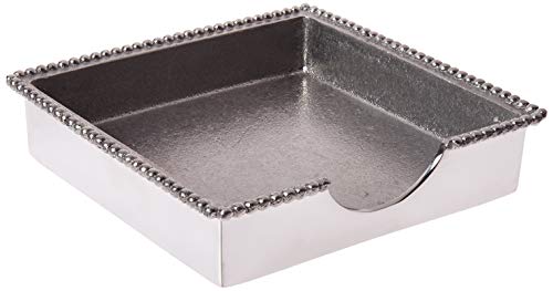 Mariposa Beaded Luncheon Napkin Holder, Silver