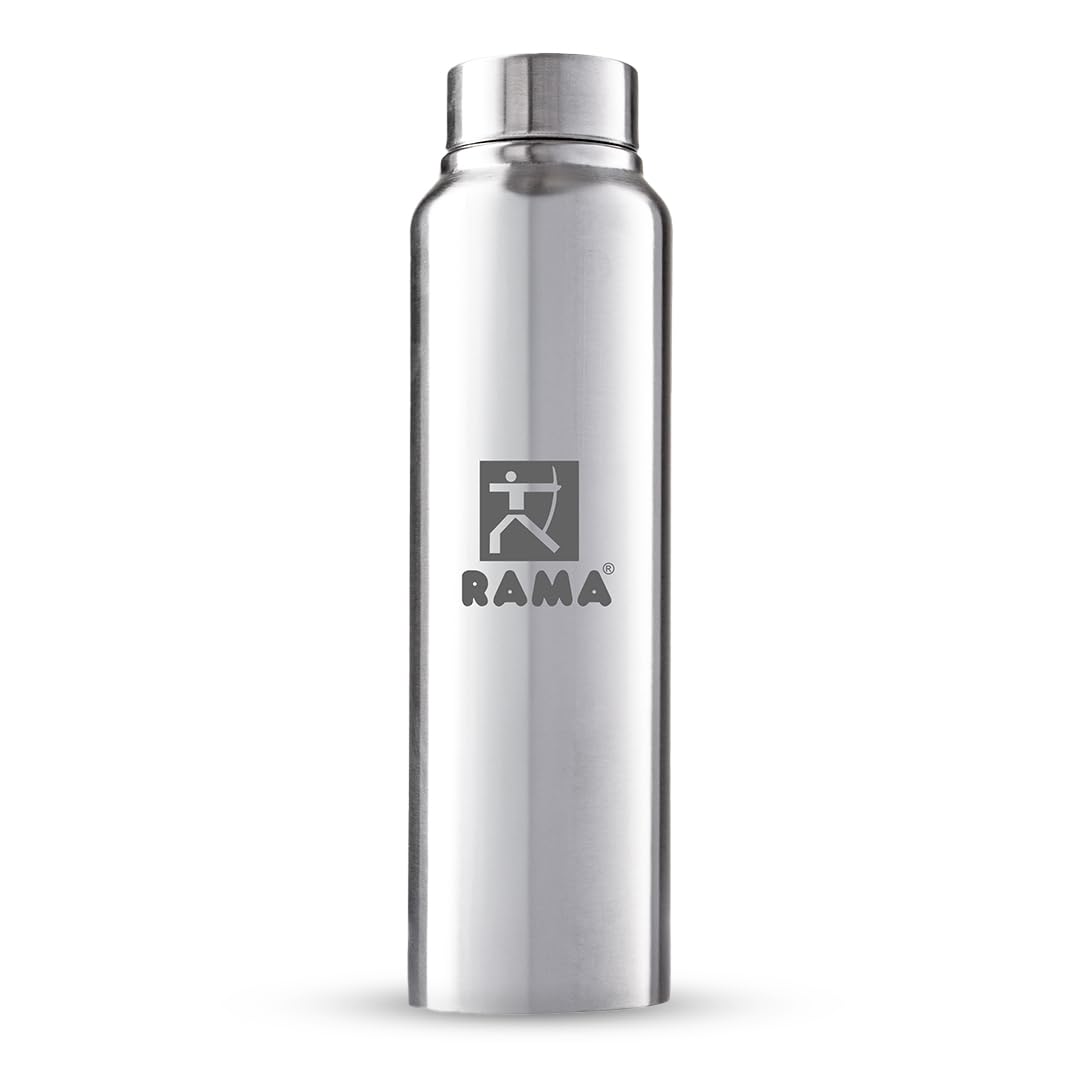 RAMA Stainless Steel Water Bottle 950 ml | 304 Food-Grade Stainless Steel | Leakproof, Rust-Proof, Durable | Lightweight Single Wall Bottle | Perfect for Home, Office, School, Gym & Travel
